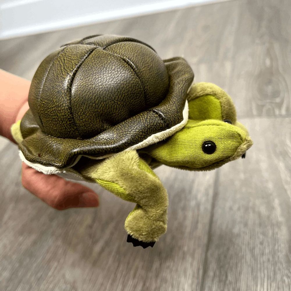 Folkmanis Mini Turtle Puppet Plush Finger Hand Stuffed Animal 6"‎